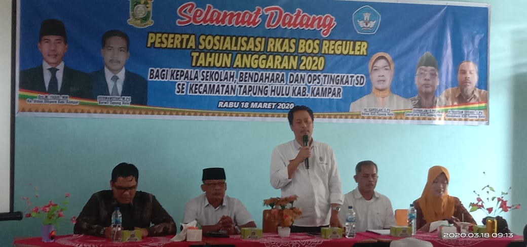 Acara Sosialisasi RKAS BOS Reguler Di Tapung Hulu di Ikuti Oleh Seluruh Kepala Sekolah SD Se-Kecamatan