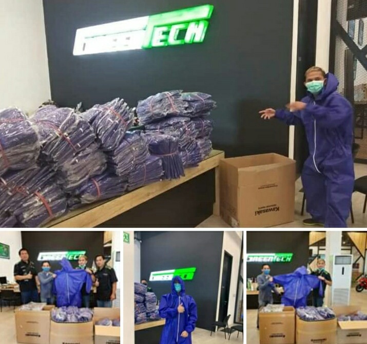 Kawasaki Greentech Riau Memberikan Bantuan Berupa Baju APD Ke IDI