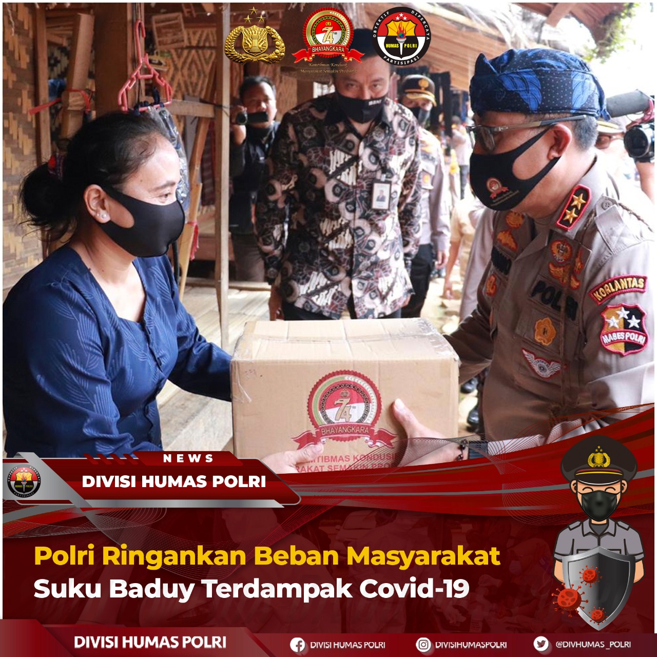 Polri Gelar Baksos Ringankan Beban Masyarakat Suku Baduy Terdampak Covid-19 di Banten