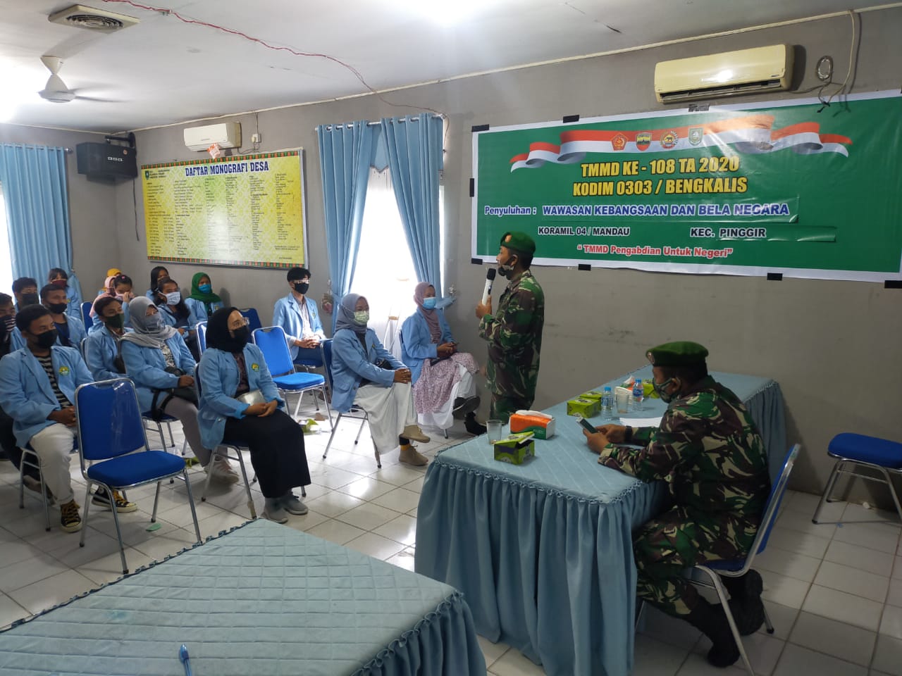 Sosialisasi WASBANG di Desa Muara Basung Dalam rangka TMMD Ke-108 Tahun 2020 Kodim 0303/Bengkalis