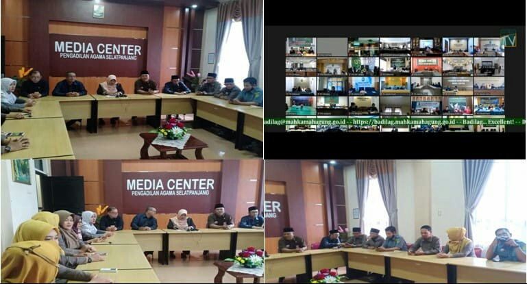 PA Selatpanjang Gelar ‘Nonton Bareng’ Live Streaming Peresmian Ruang PTSP Dan Virtual Meeting