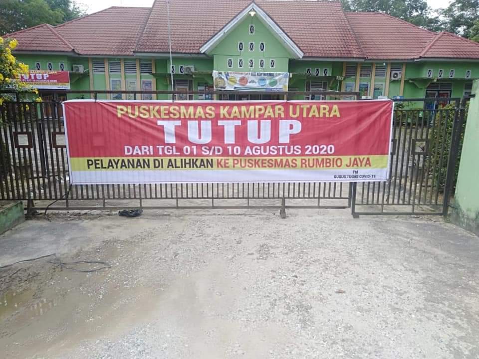 Pelayanan Puskesmas Kampar Utara dihentikan sementara, Puskesmas Bangkinang Kota mulai dibuka kembali