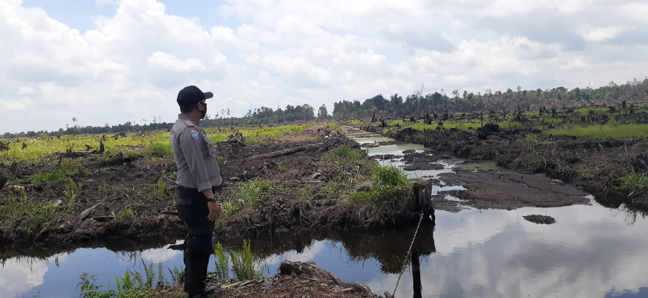 Polsek Bunut,Polres Pelalawan Beserta Anggota Melakukan Patroli Pencegahaan Kebakaran Hutan Dan Lahan