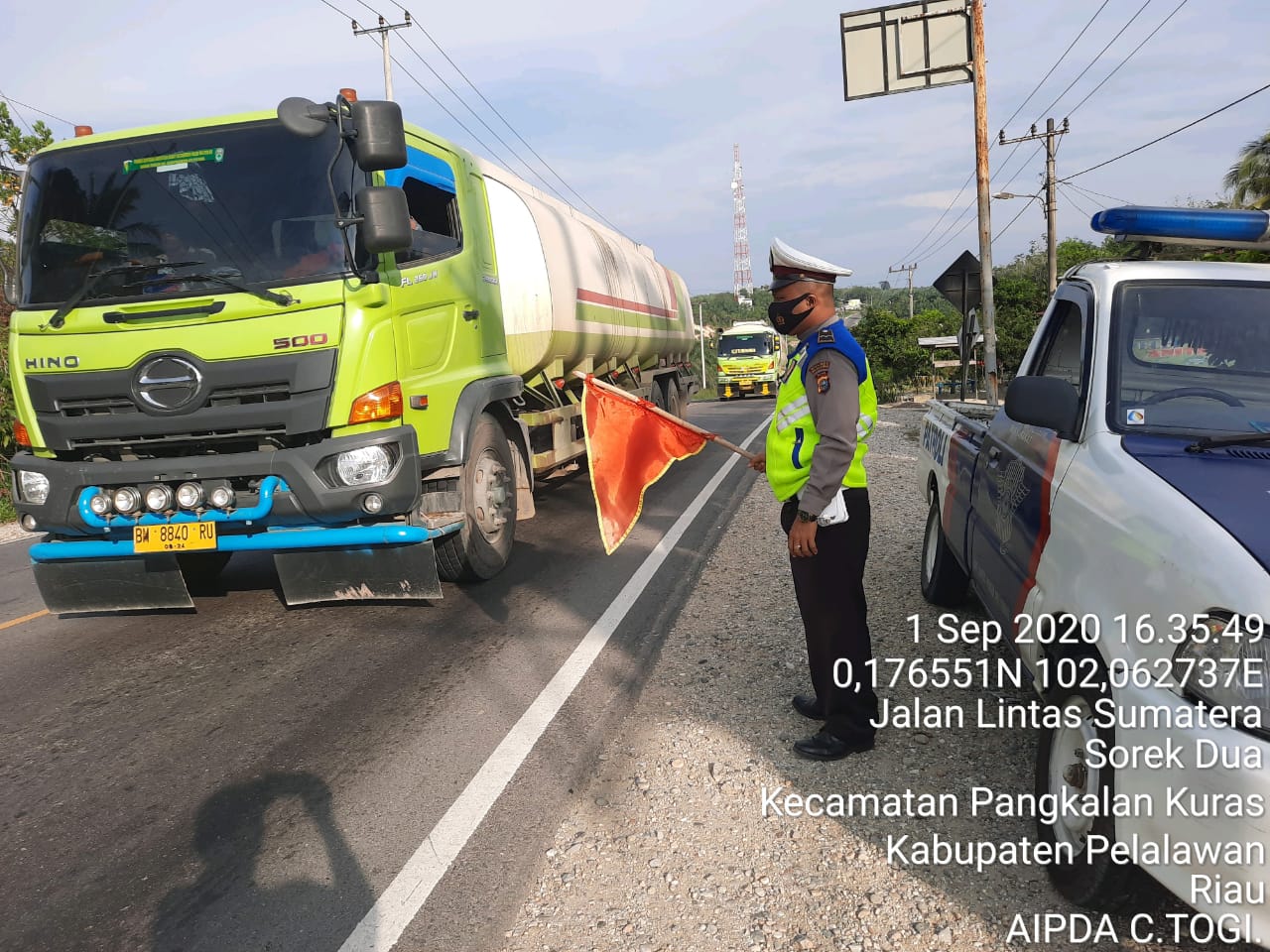 Polsek Pangkalan Kuras Laksanakan Patroli R4 Antisipasi Kemacetan,Pelanggaran Dan Laka Lantas