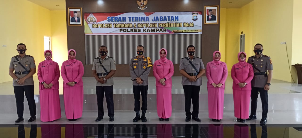 Hari ini Kapolsek Tambang dan Kapolsek Perhentian Raja Diserahterimakan Kepada Pejabat Baru