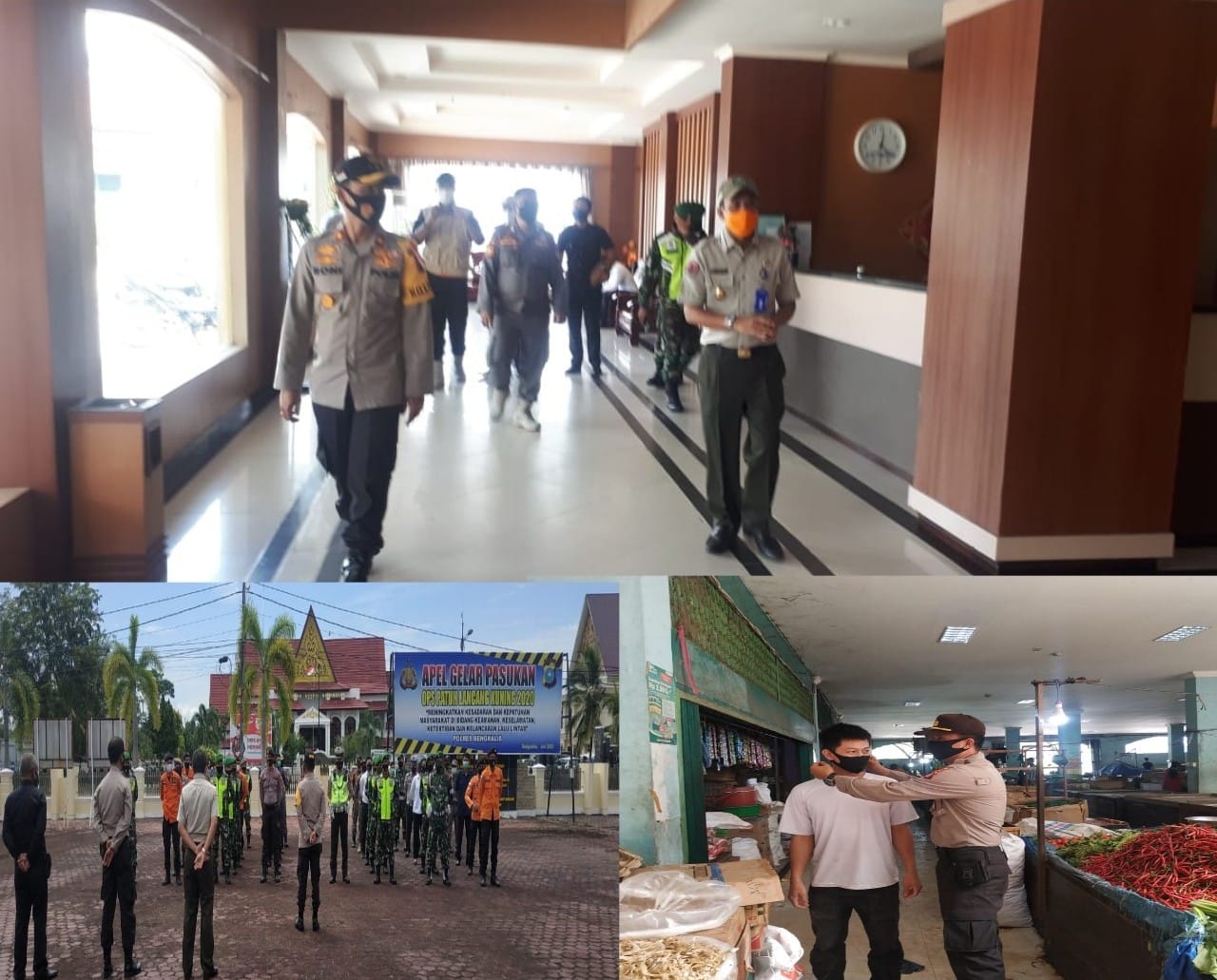 Polres Bengkalis Bersama Tim Yustisi Himbau Memutuskan Mata Rantai Covid-19