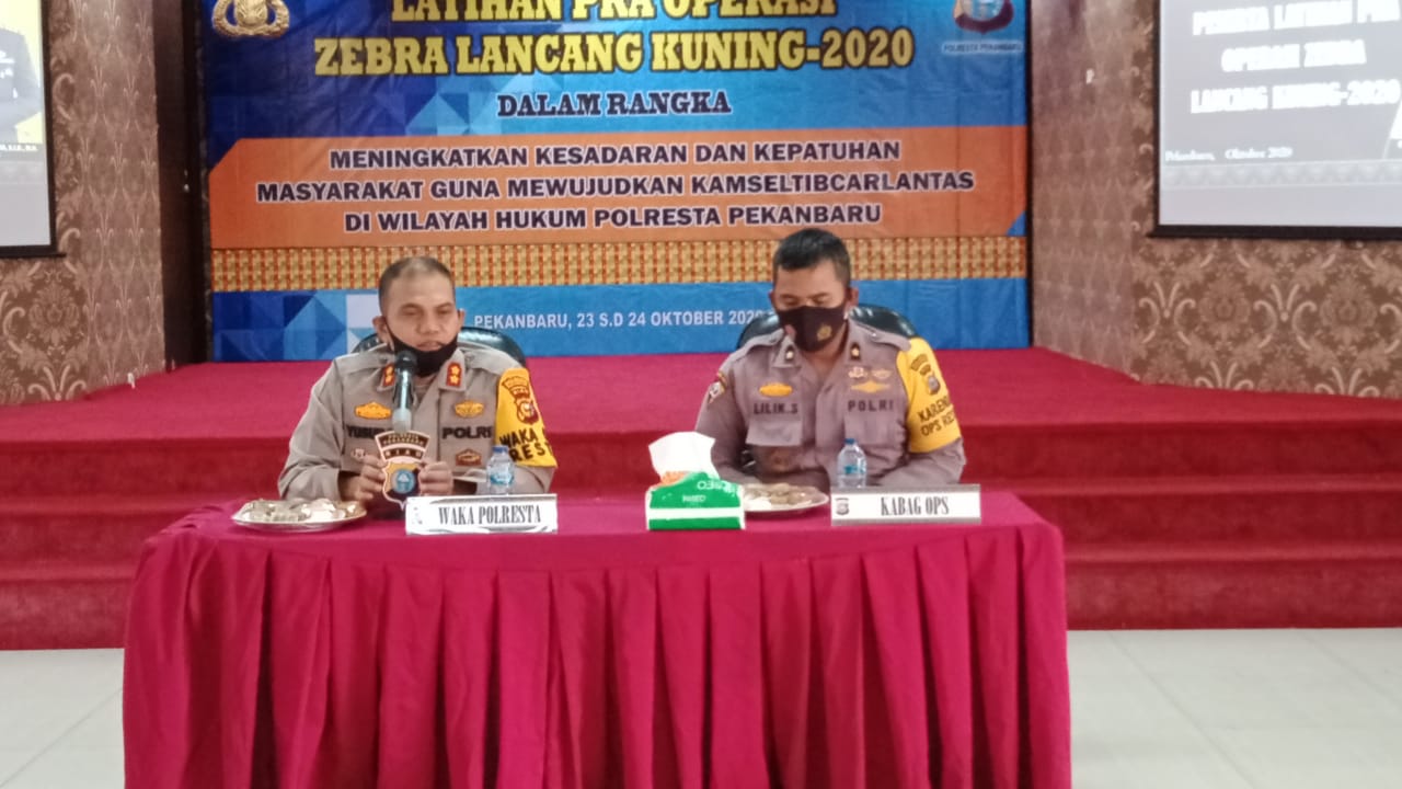 Polresta Pekanbaru Gelar Lat Pra Ops Zebra Lancang Kuning Tahun 2020