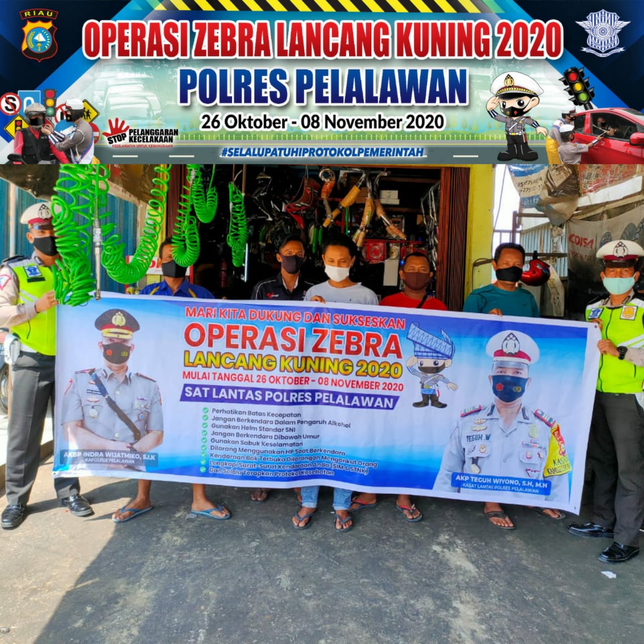 Polsek Pangkalan Kuras Laksanakan Giat OPS Zebra Lancang Kuning 2020