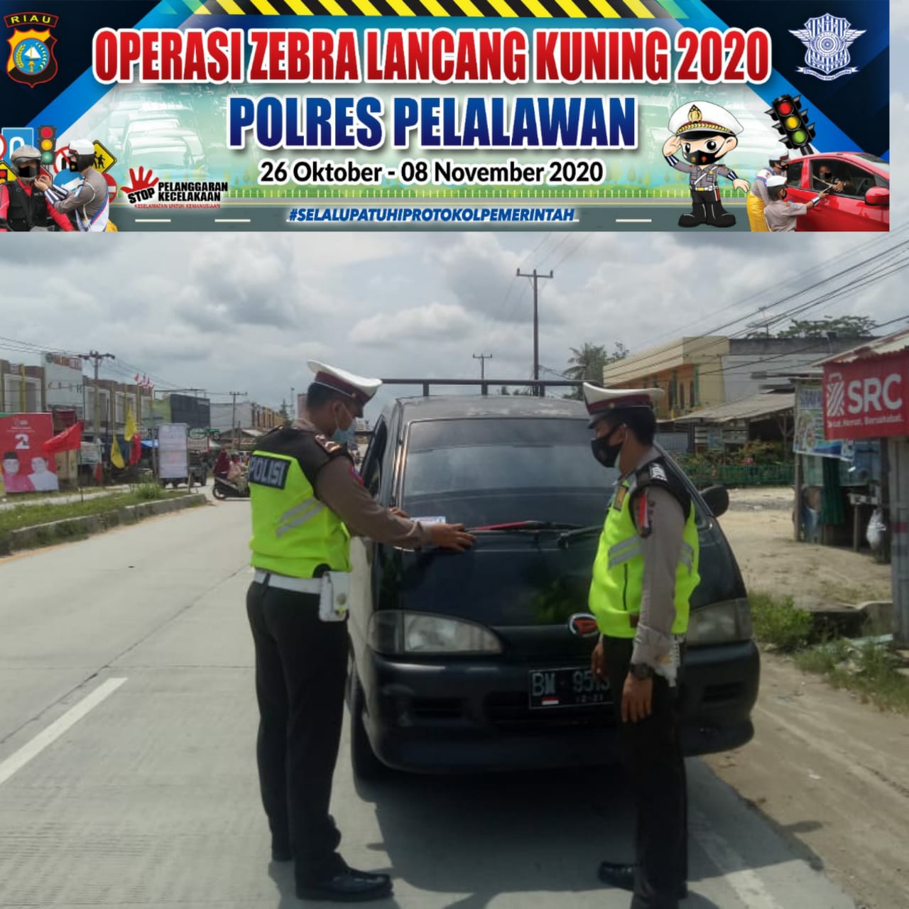 Giat Polsek Pangkalan Kuras Laksanakan OPS Zebra Lancang Kuning 2020