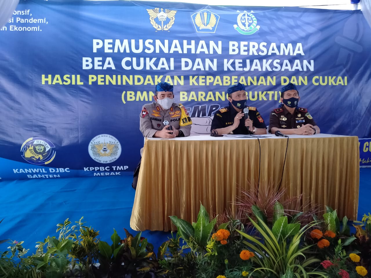 Kapolda Banten Hadiri Pemusnahan Hasil Penindakan Kepabeanan dan Cukai Tahun 2020