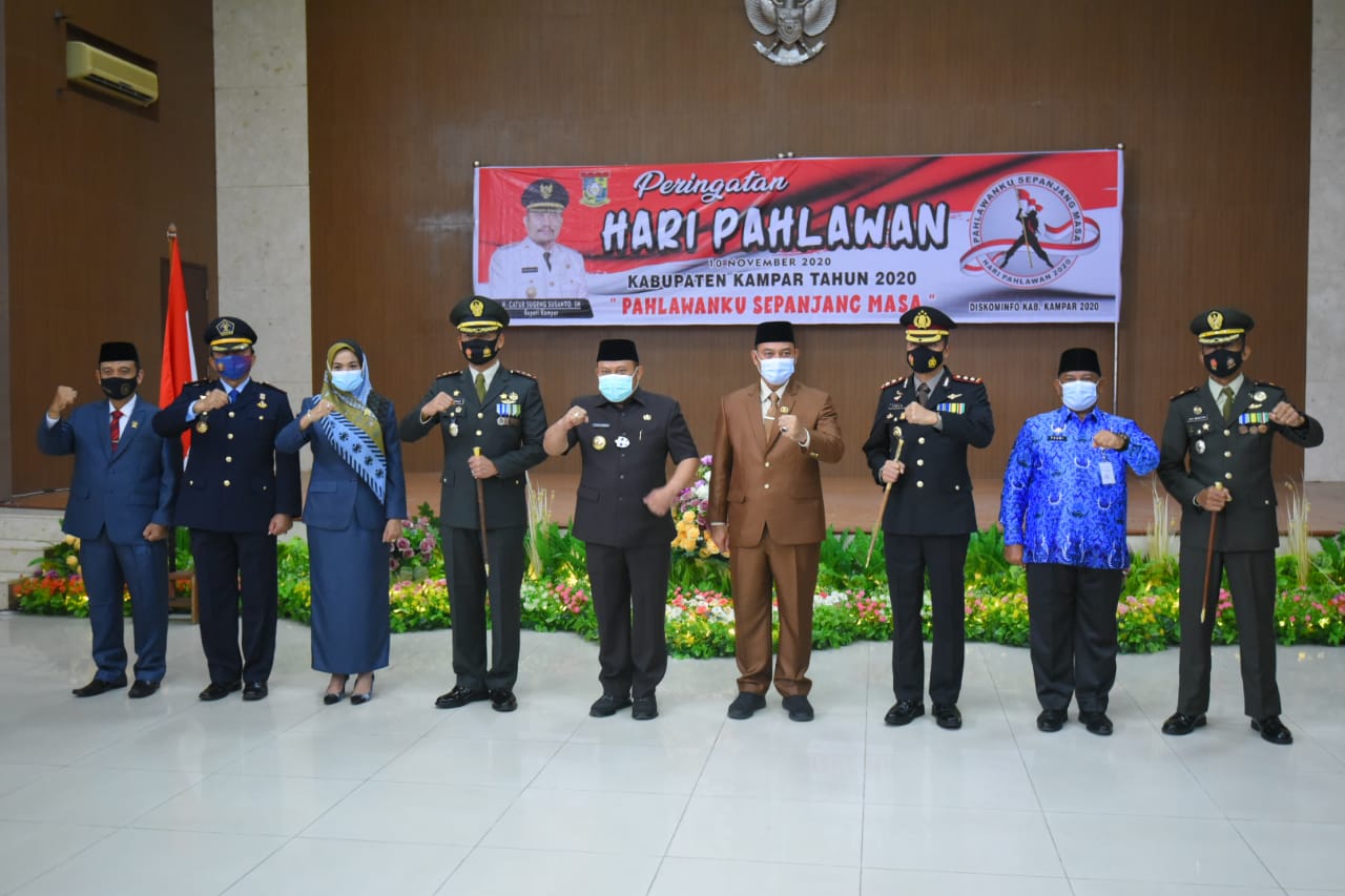 Peringati Hari Pahlawan 2020, Bupati Kampar Himbau Tiru Semangat Perjuangan Pahlawan