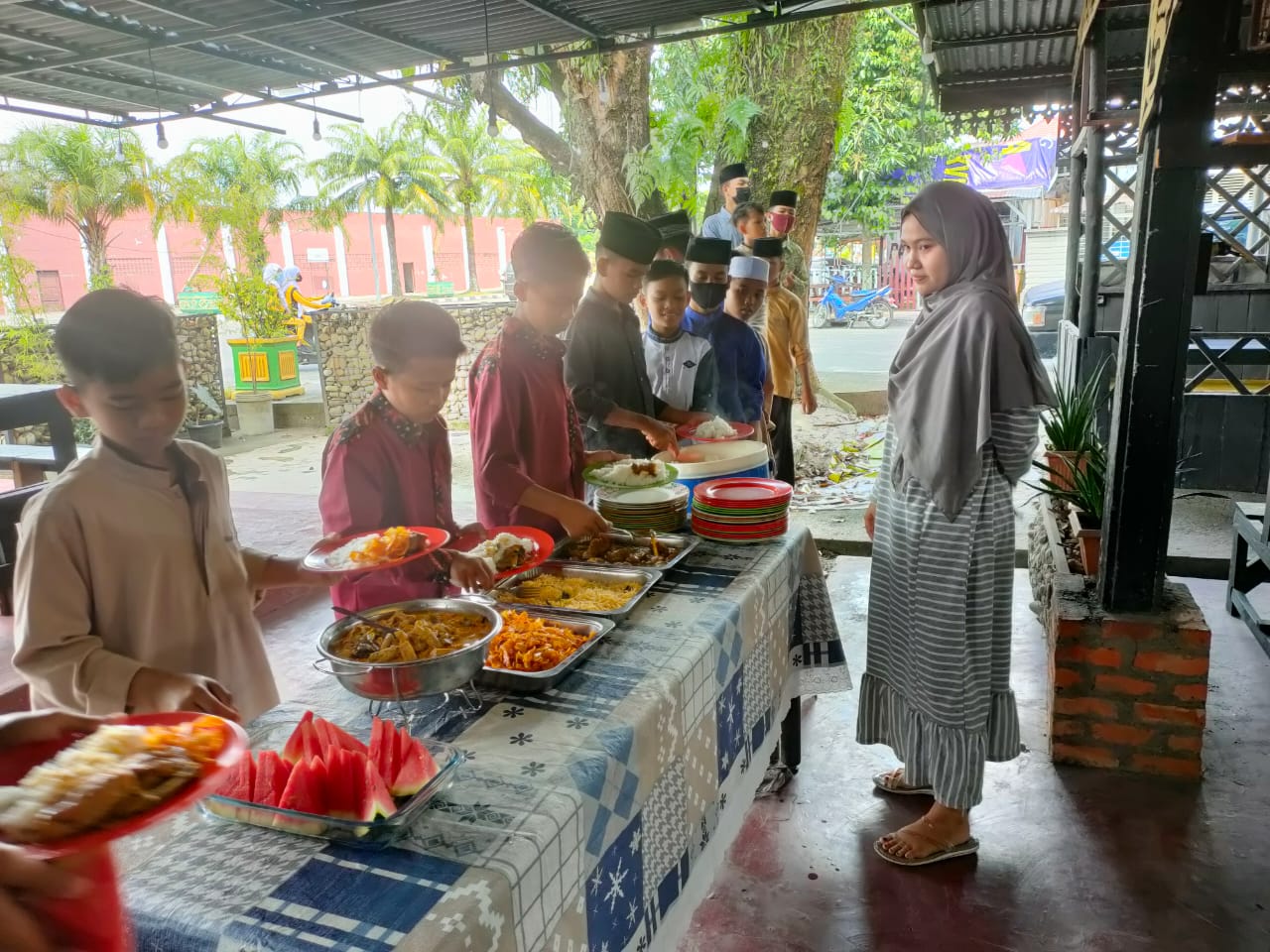 Jumat Barokah Satreskrim Polres Kampar Hari ini, Diikuti Anak-anak Panti Asuhan Putra dan Putri