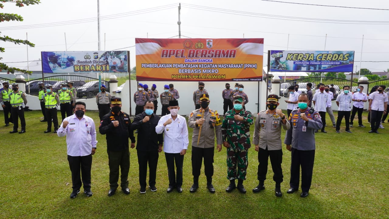 Apel Bersama Dalam Rangka Pemberlakuan Pembatasan Kegiatan Masyarakat Berbasis Mikro Diwilayah Kabupaten Pelalawan