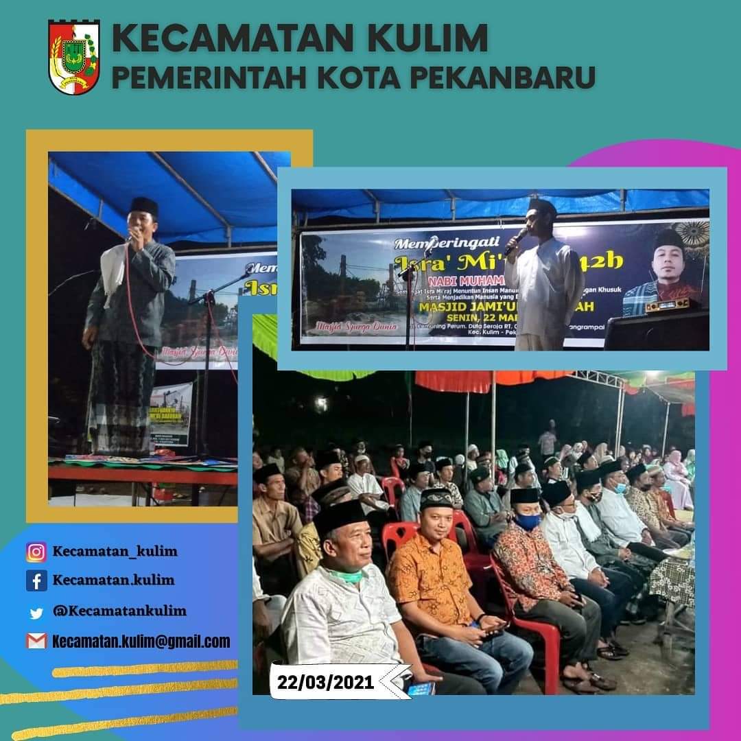 Kelurahan Sialangrampai Kecamatan Kulim mengadakan Isra mi’raj Nabi Besar Muhammad SAW 1442 H