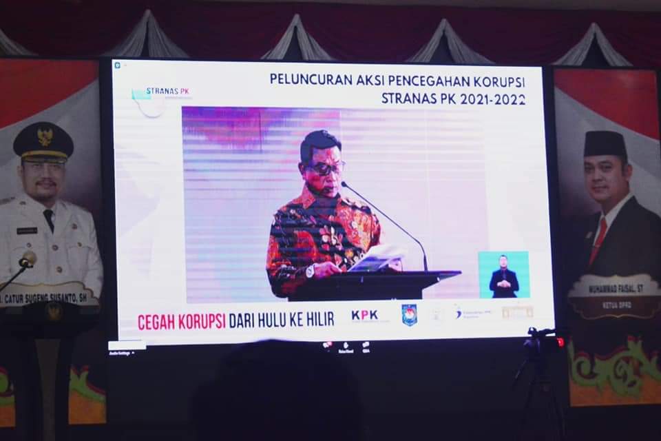 Sekda Kampar Ikuti Vidcon Peluncuran Aksi PK tahun 2021-2022