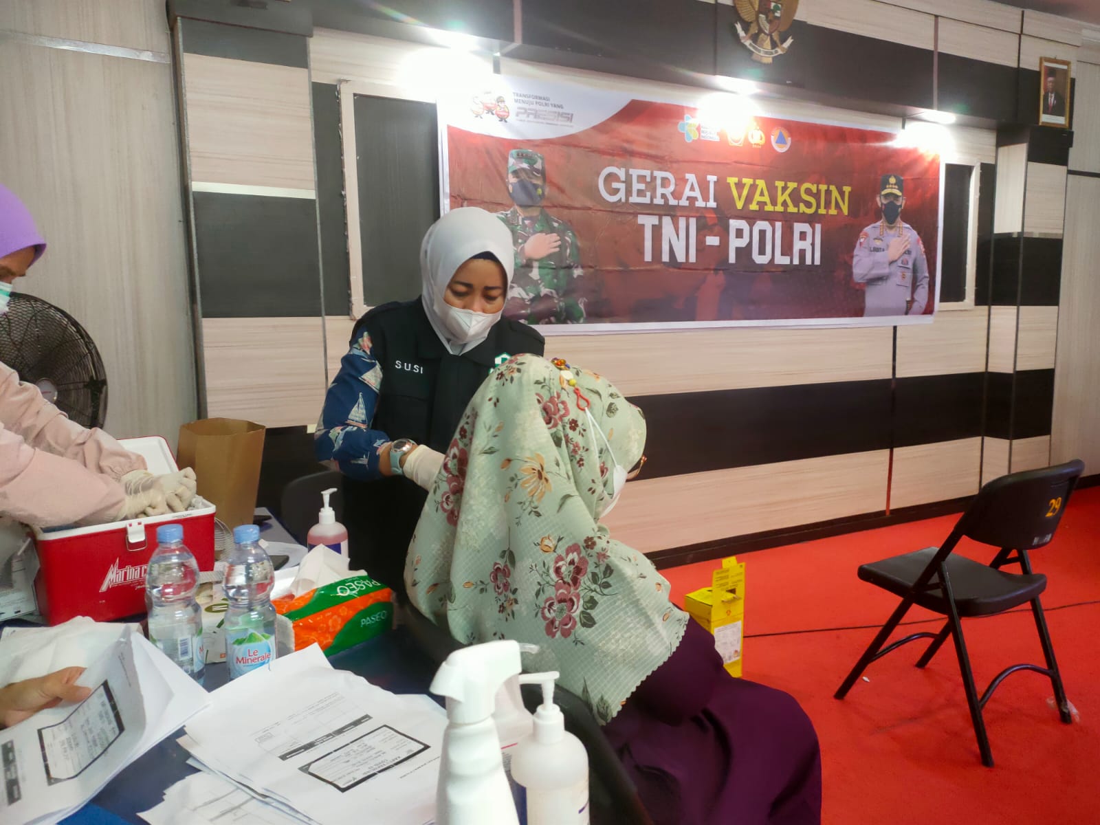 Gerai Vaksin Polres Kampar Kembali Gelar Vaksinasi Untuk Keluarga Polri dan Masyarakat