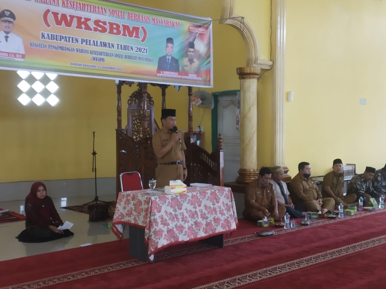 Dinas Sosial Kabupaten Pelalawan Laksanakan Pembinaan WKSBM Tahun 2021 Di Kecamatan Bandar Seikijang