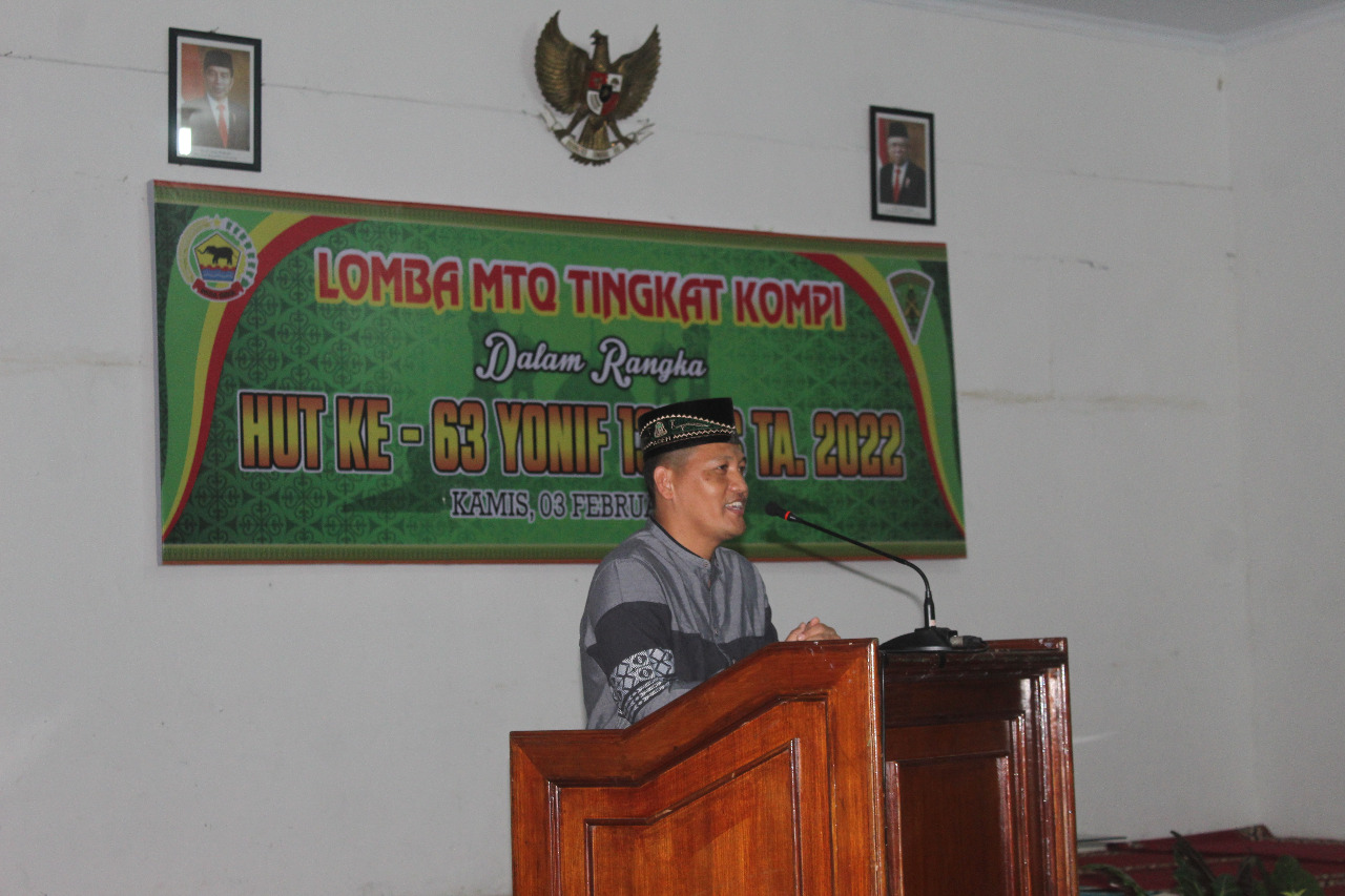 Lomba MTQ Antar Kompi Meriahkan HUT ke-63 Yonif 132/Bima Sakti