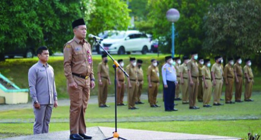 Apel Bersama,Sekda Dedy Sambudi,Disiplin ASN Di Lingkungan Pemkab Kuansing Harus Di Tingkatkan