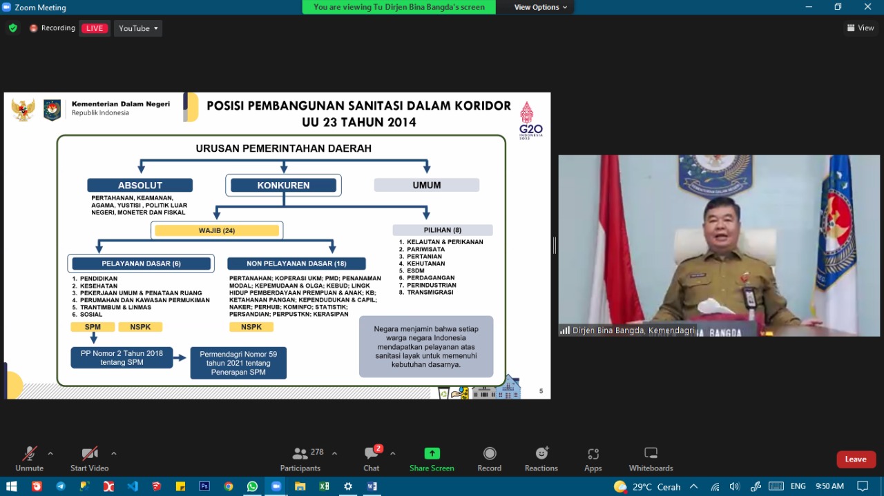 Dirjen Bina Bangda Berikan Pembekalan Restorasi Kepemimpinan Masa Depan kepada TSL Seluruh Indonesia