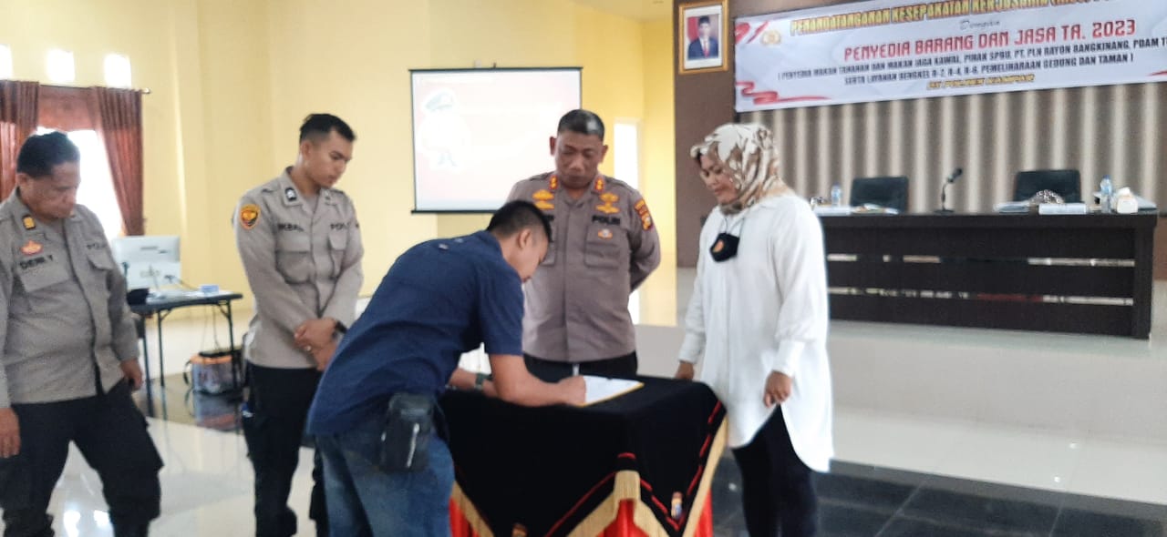 Polres Kampar Lakukan MoU Dengan SPBU, Bengkel,PLN,PDAM