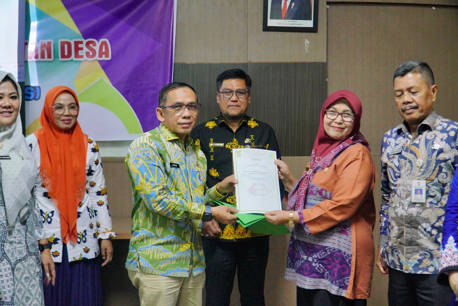 Tiga Kecamatan Raih Piagam Bebas ODF,  Tahun 2023 ditargetkan Kabupaten Kampar Menjadi Kabupaten Sehat