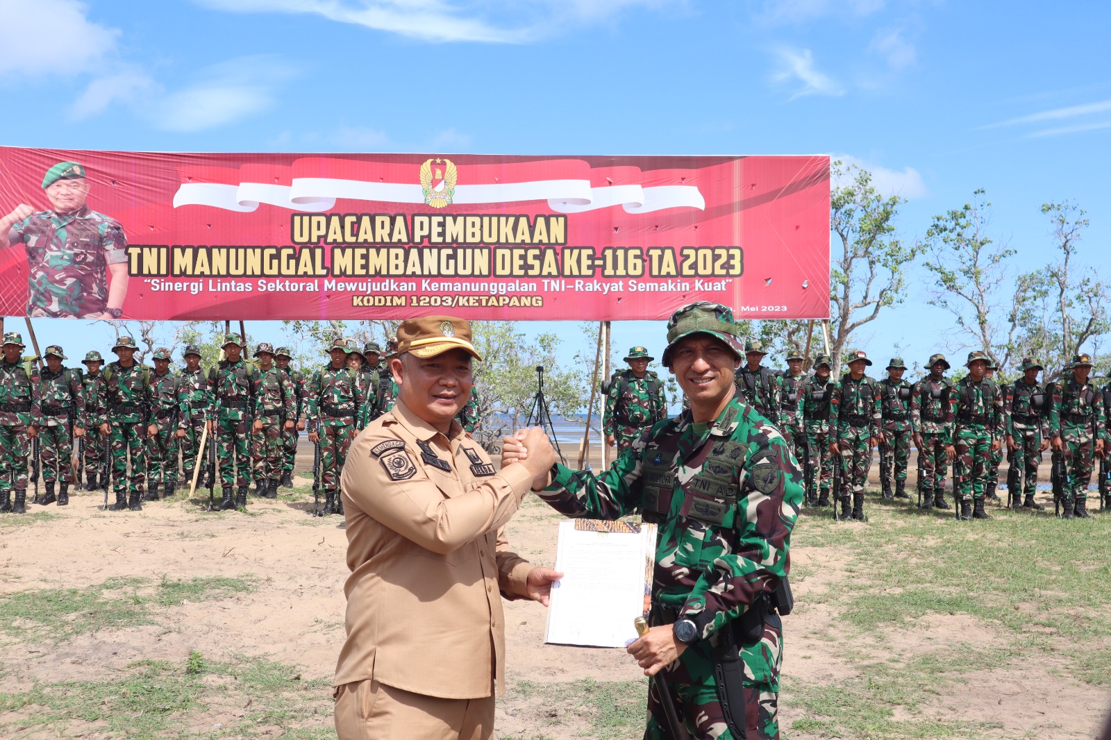 Resmi Dibuka, Upacara Pembukaan TMMD Reguler Ke-116 TA. 2023, Kodim 1203/Ktp Berlangsung Khidmat