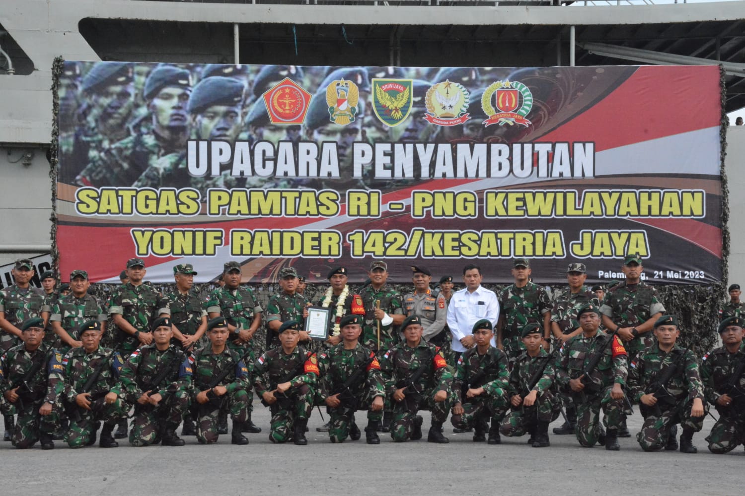 Kembali Dari Papua,Pangdam II/Swj Puji Keberhasilan Satgas Pamtas Kewilayahan Yonif Raider 142/KJ