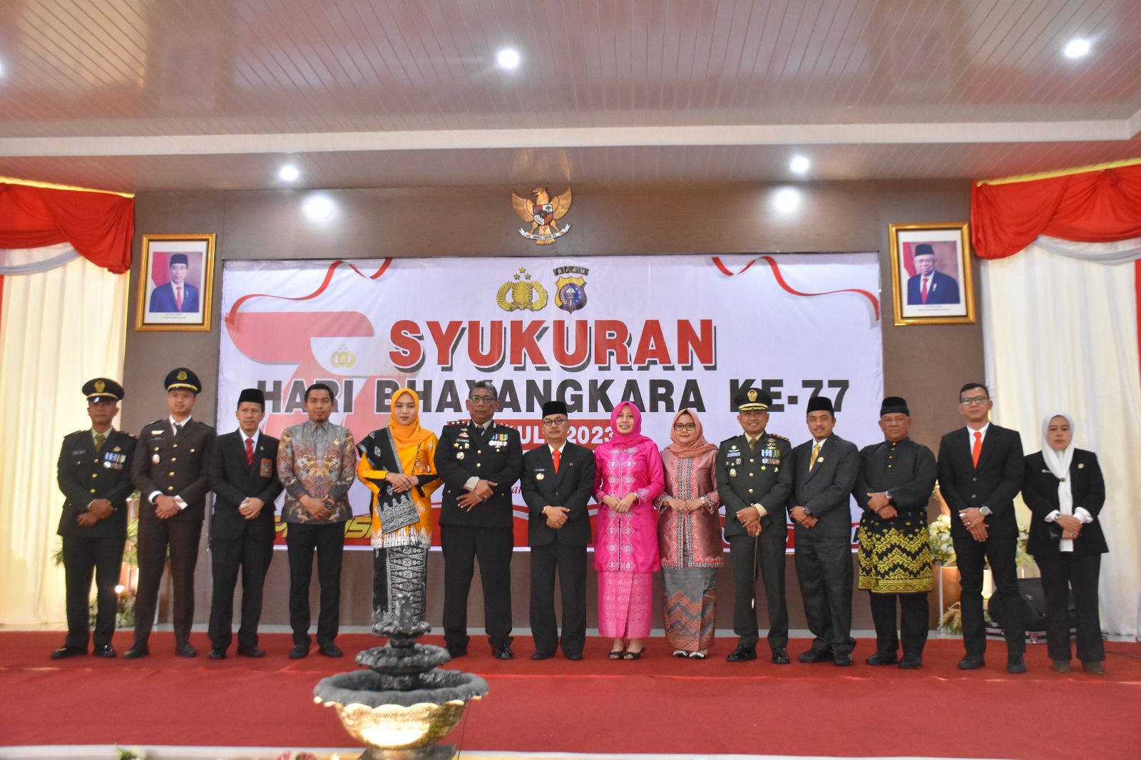 Syukuran HUT Bhayangkara ke 77, Pj Bupati Kampar Apresiasi Polres Kampar atas Terciptanya Sinergitas dan Kampar yang Kondusif