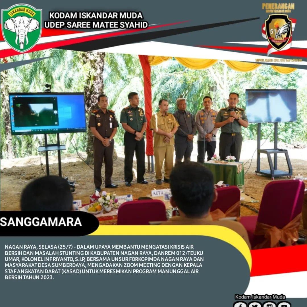 TNI AD Bantu Atasi Krisis Air Bersih dan Stunting di Nagan Raya