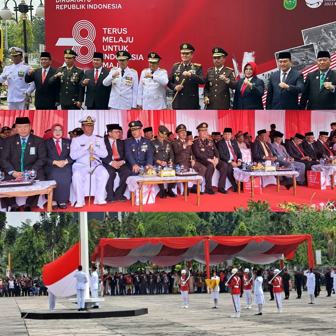 Kepala Kejaksaan Tinggi Riau Menghadiri Upacara Pengibaran Bendera Merah Putih dalam rangka Peringatan Hari Ulang Tahun Ke – 78 Kemerdekaan RI Tahun 2023