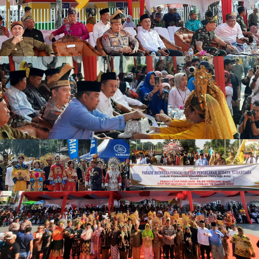 Kepala Kejaksaan Tinggi Riau Hadiri Parade Bhinneka Tunggal Ika & Pergelaran Budaya Nusantara Bersempena Peringatan Hari Jadi Ke – 66 Provinsi Riau & HUT Kemerdekaan Republik Indonesia Ke – 78 Tahun 2023