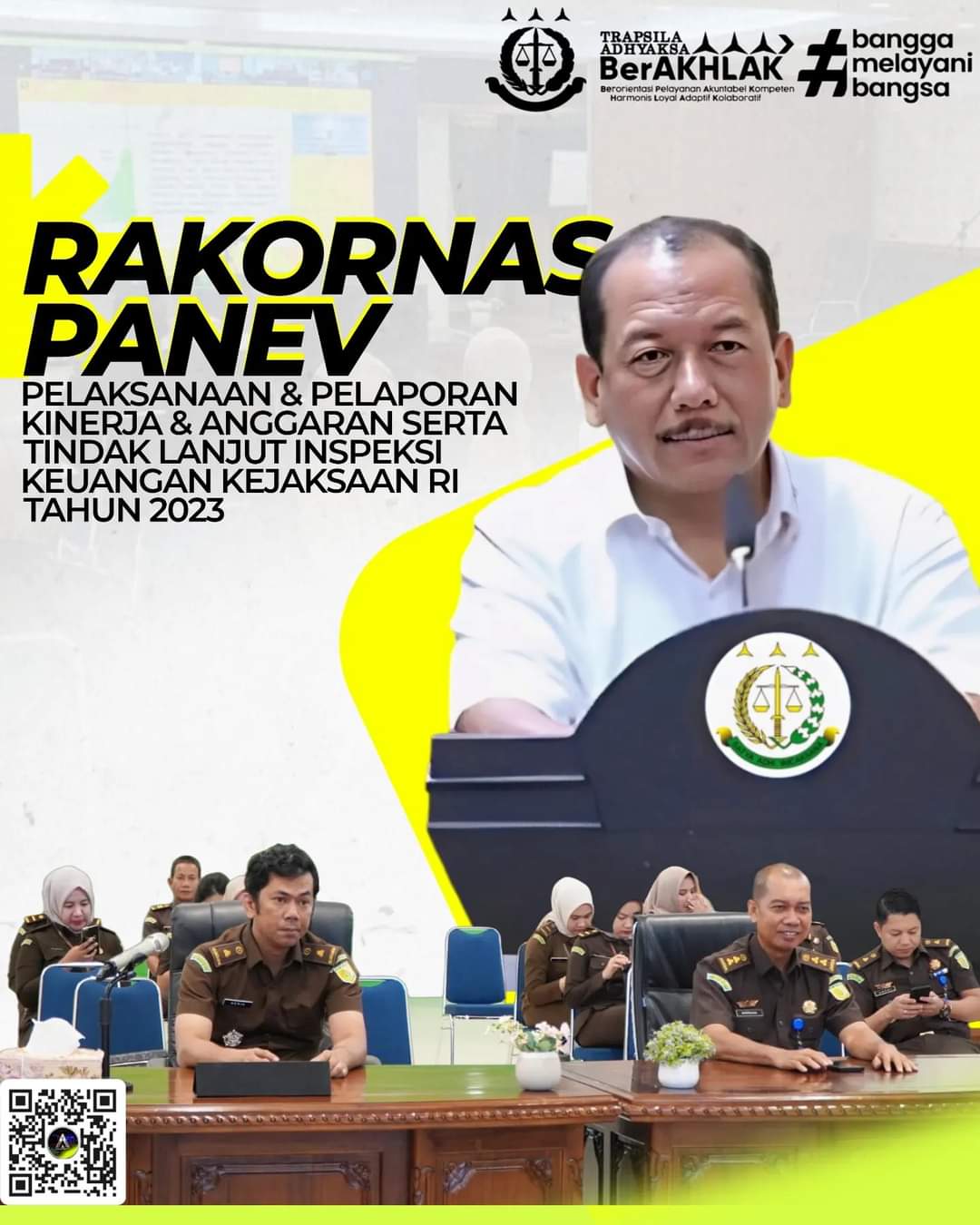 Kegiatan Rapat Koordinasi Nasional Pemantauan dan Evaluasi Pelaksanaan dan Pelaporan Kinerja dan Anggaran serta Tindak Lanjut Inspeksi Keuangan Kejaksaan RI Tahun 2023 sSecara Virtual
