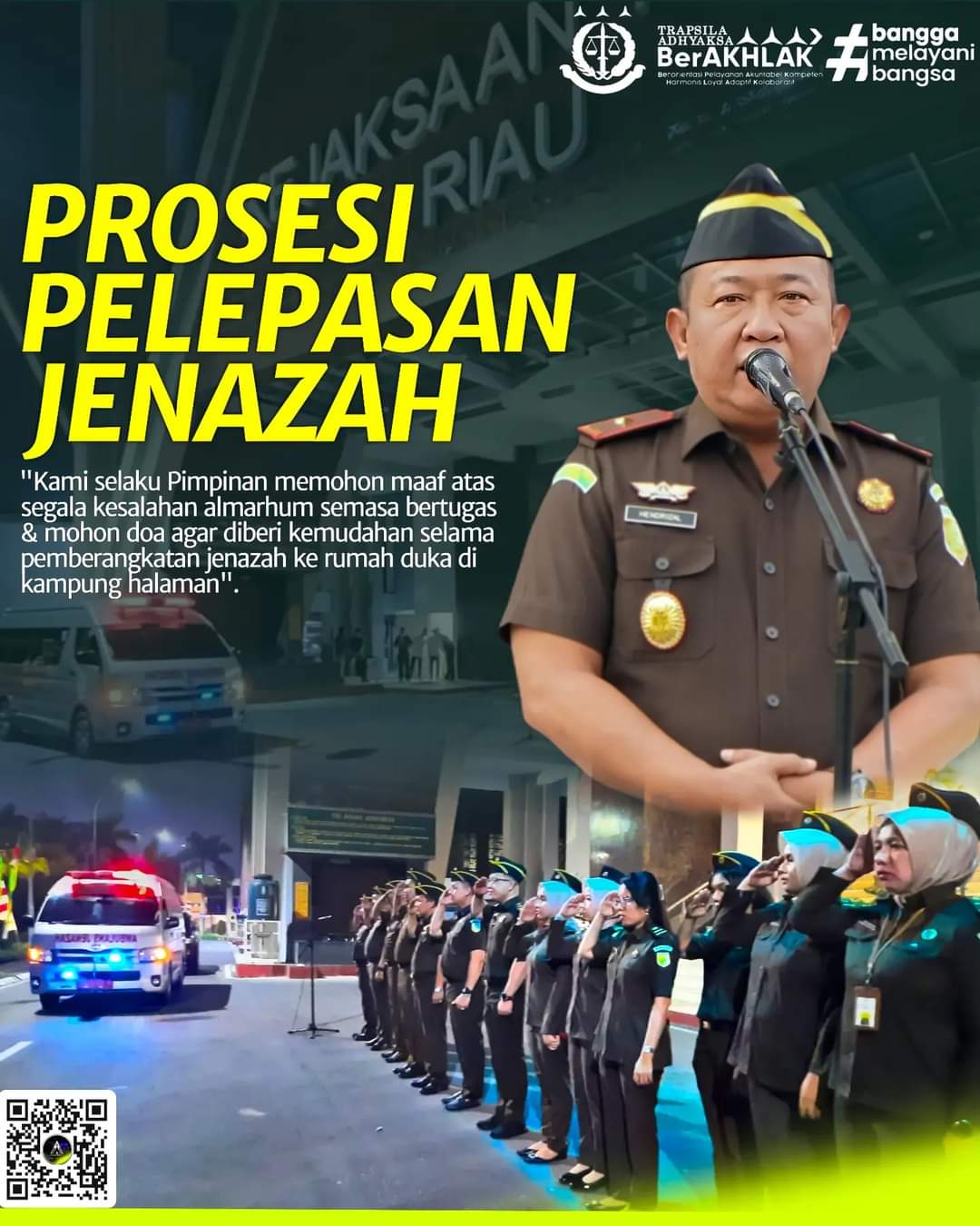 Wakil Kepala Kejaksaan Tinggi Riau Memimpin Prosesi Pelepasan Jenazah