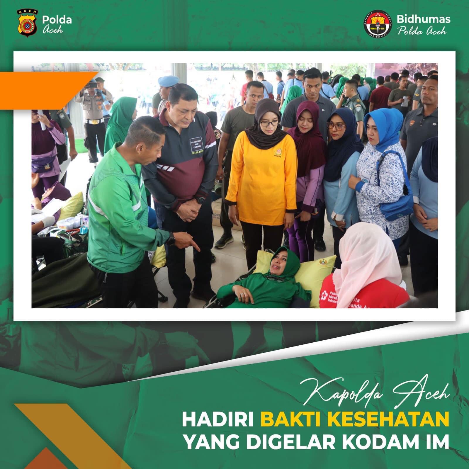 Kapolda Aceh Menghadiri Bakti Kesehatan Yang Digelar Di Kodam IM Di Lapangan Blang Padang