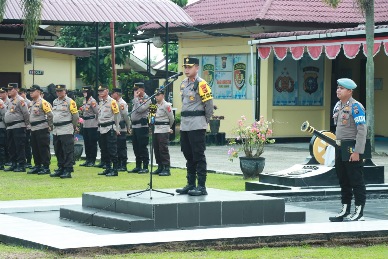 Polres Kampar Laksanakan Apel Kesiapan Satgas Pengamanan Kampanye Operasi Operasi Mantap Brata Lancang Kuning 2023-2024