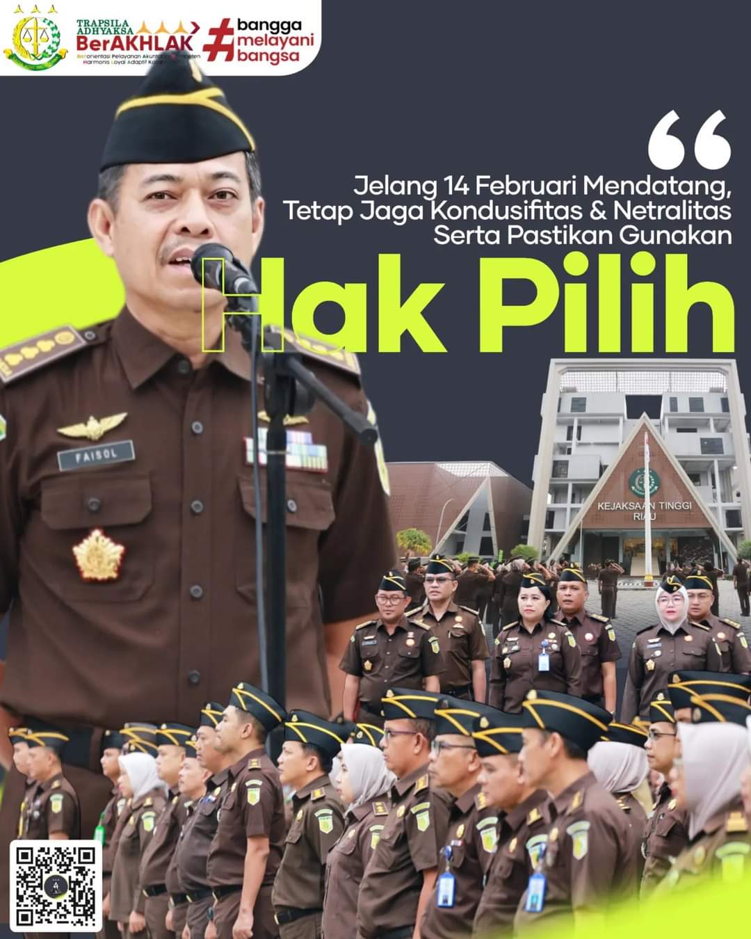 Asisten Pidana Militer Kejaksaan Tinggi Riau Menjadi Penerima Apel Kerja Pagi