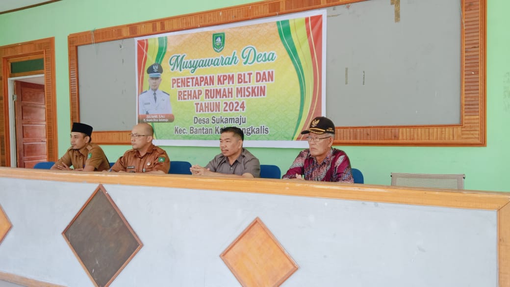 Pemerintah Desa Sukamaju Kecamatan Bantan Melaksanakan Musdes Penetapan BLT-DD Dan Rehab Rumah Miskin