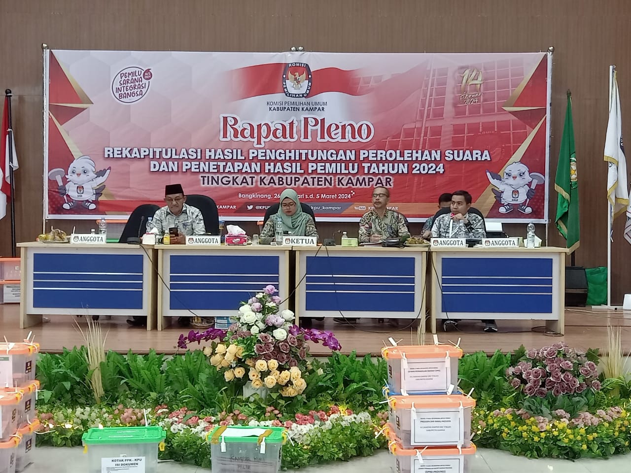 Hari Ketiga Rapat Pleno KPU Kampar, 15 PPK Sudah Selesai Penghitungan