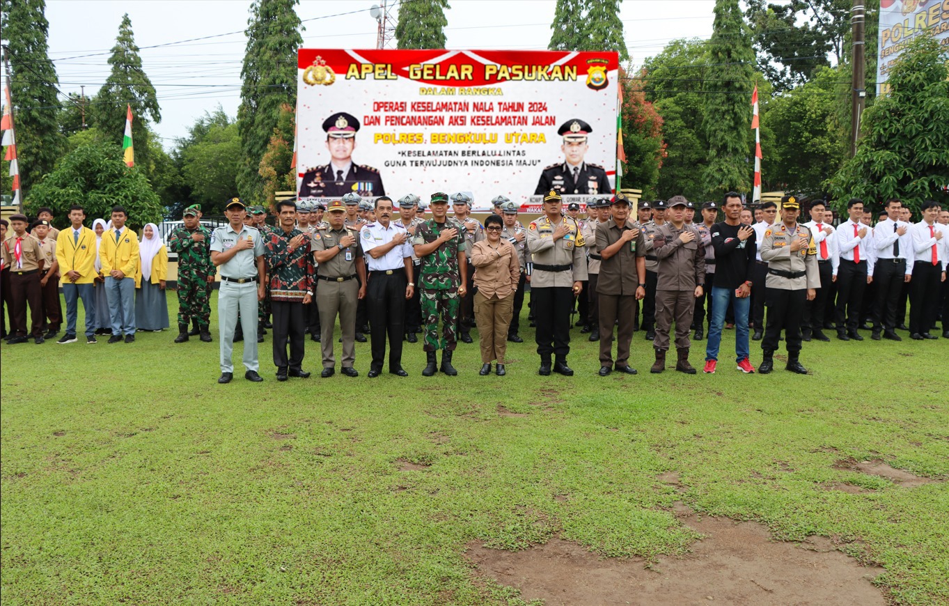 Polres Bengkulu Utara Gelar Pasukan Operasi Keselamatan Lalu Lintas 2024