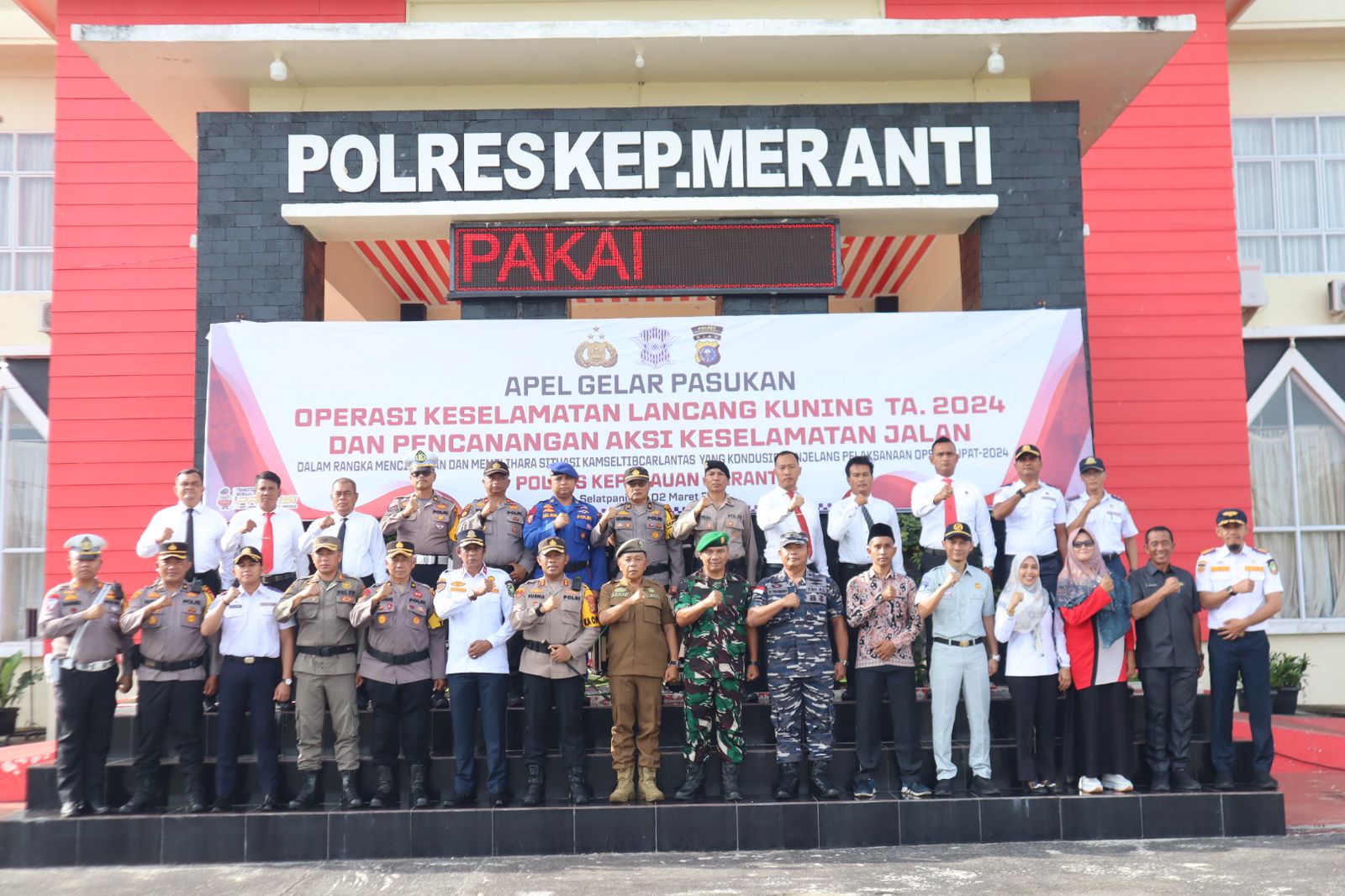 Jelang Ramadhan Polres Kepulauan Meranti Gelar Apel Operasi Keselamatan Lancang Kuning 2024 dan Pencanangan Aksi Keselamatan Jalan