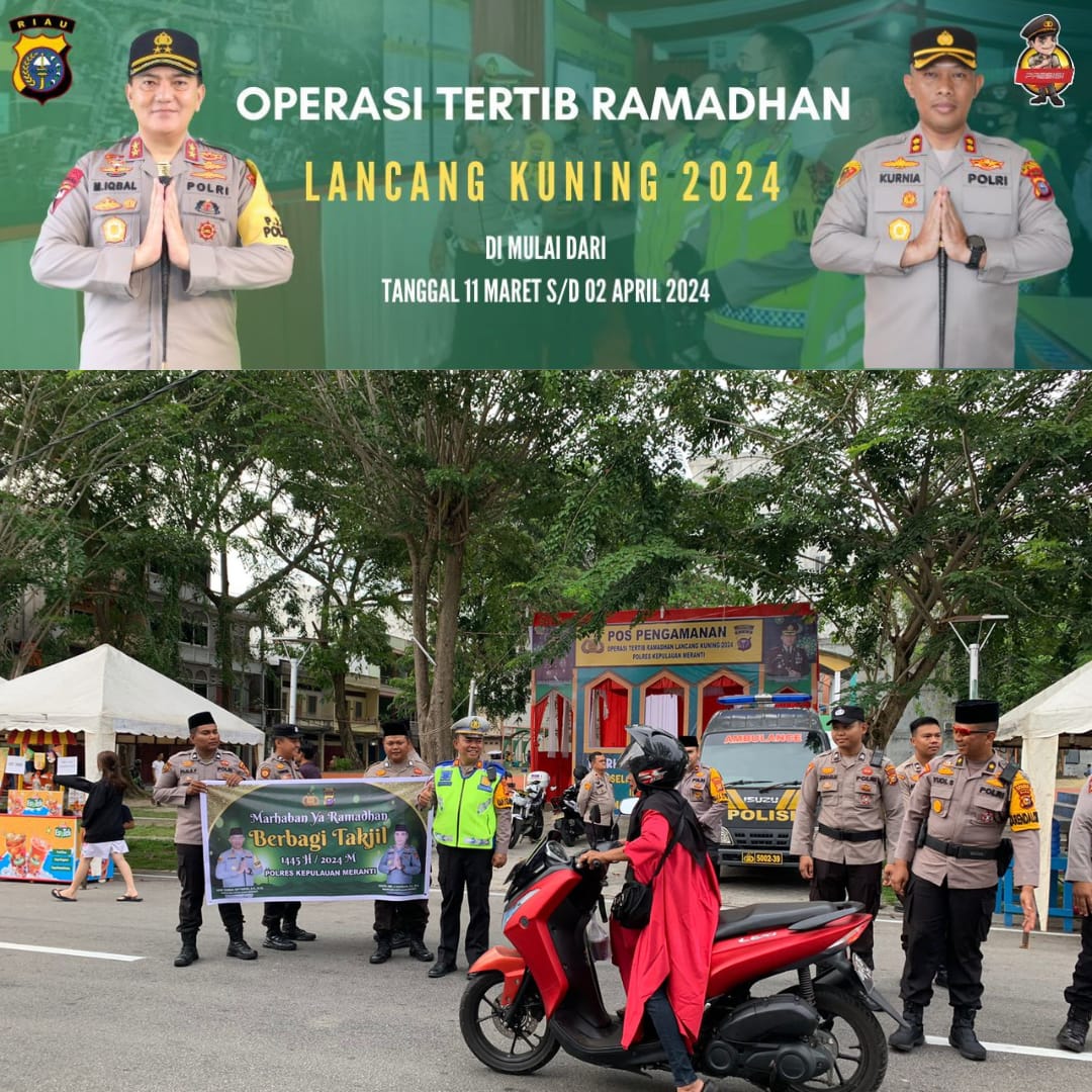 Ops Tertib Ramadan LK 2024 Polres Kepulauan Meranti Berbagi Takjil ke Pengguna Jalan