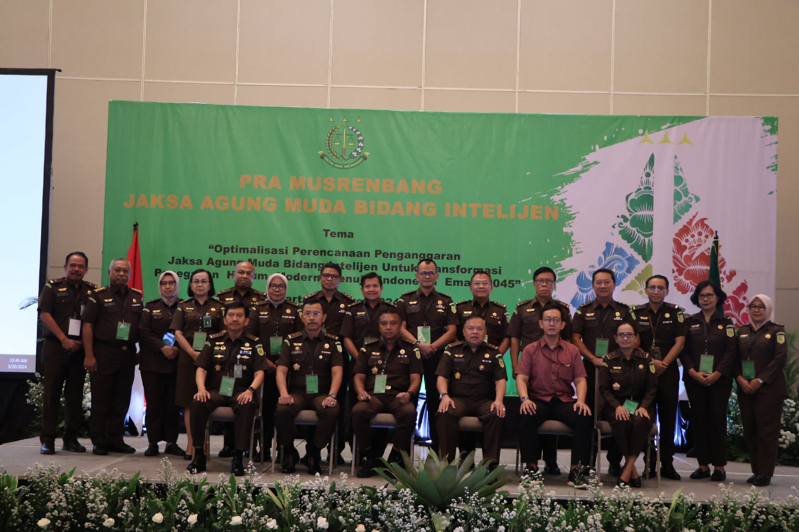 Pra Musrenbang Jaksa Agung Muda Bidang Intelijen Dengan Tema”Optimalisasi Perencanaan Anggaran Jaksa Agung Muda Bidang Intelijen Untuk Tranformasi Penegakan Hukum Modern Menuju Indonesia Emas 2045”