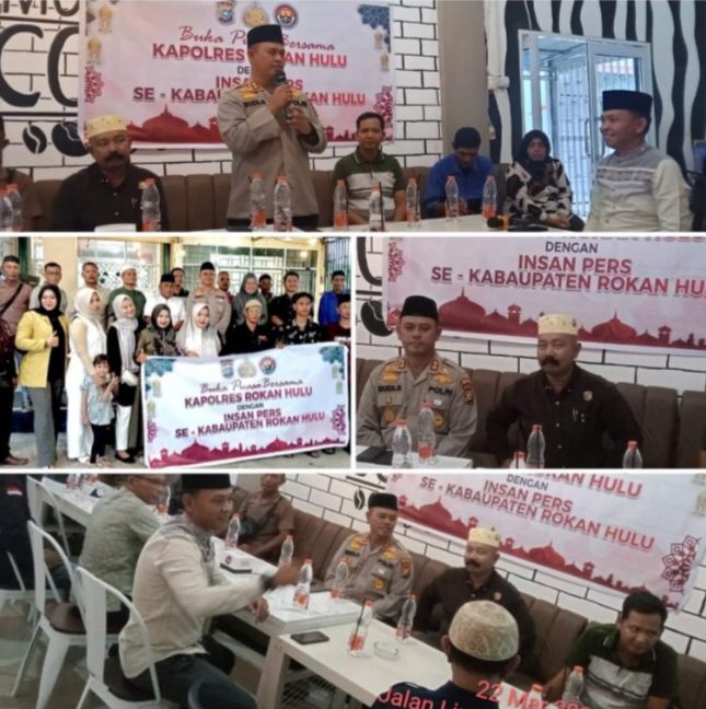 Kapolres AKBP Budi Setiyono ,” Buka puasa Bersama Dengan Insan Pers Rokan Hulu