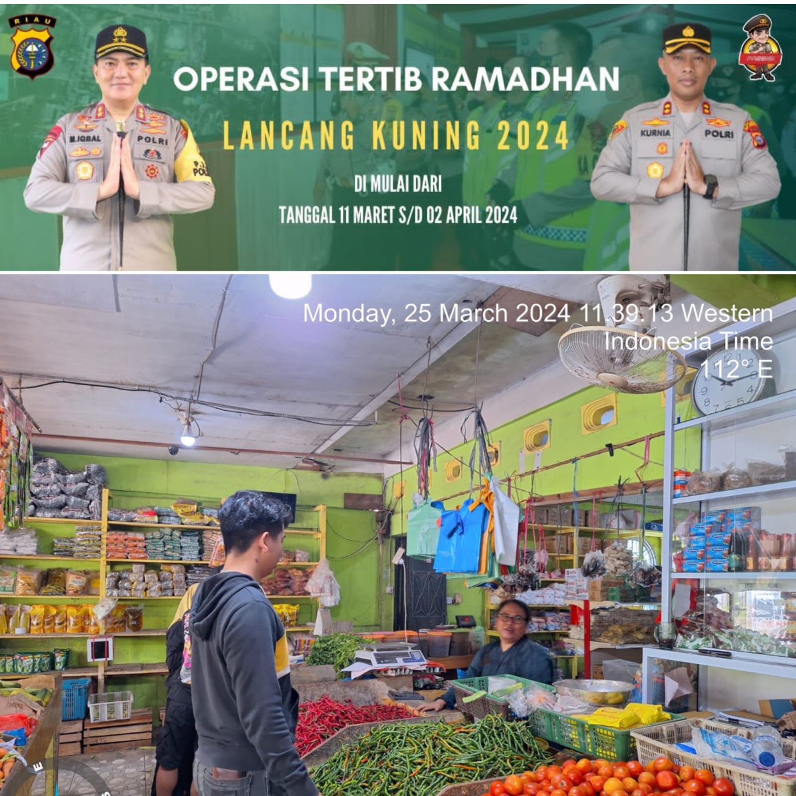 Polres kepulauan Meranti Lakukan Monitoring Ketersediaan Dan Harga Pangan Di wilayah Kabupaten Kepulauan Meranti