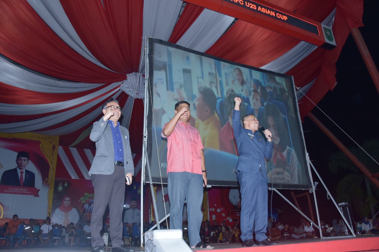 Nobar Bersama Masyarakat Bengkalis,Wabup Ajak Suporter Berikan Dukungan Kepada Pemain Indonesia