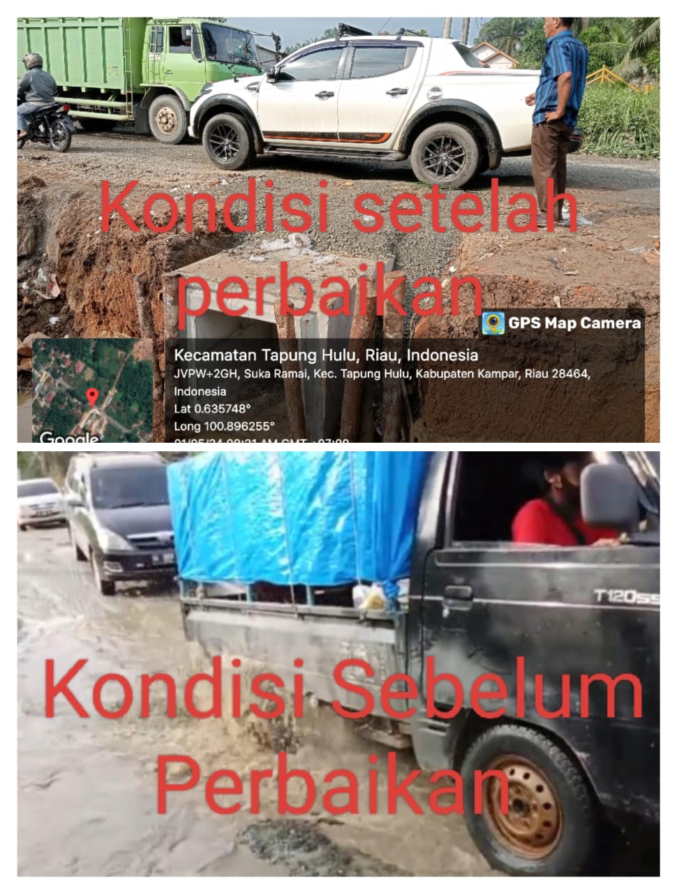 Masyarakat dan Kapolsek Tapung Hulu Beri Apresiasi Dinas PUPR Provinsi Riau