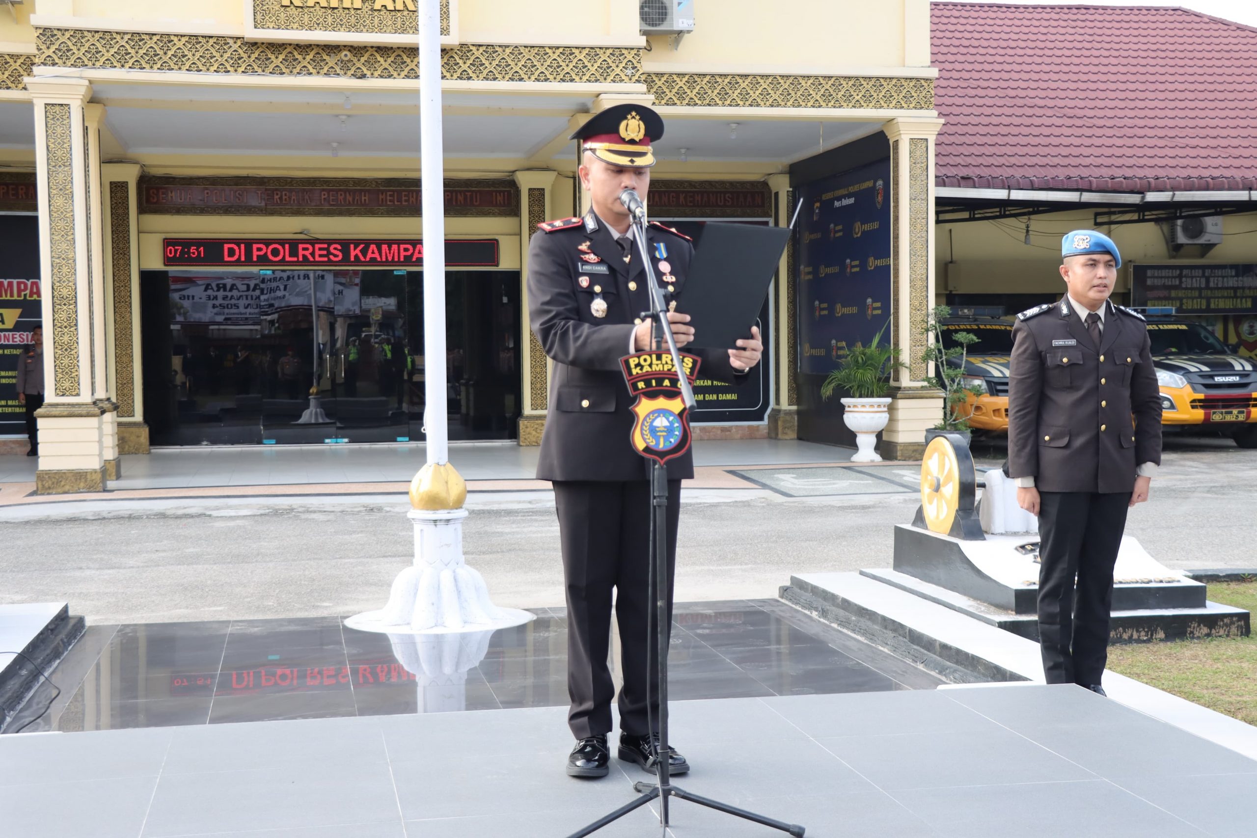 Upacara Hari Kebangkitan Nasional 2024 di Lapangan Apel Mapolres Kampar