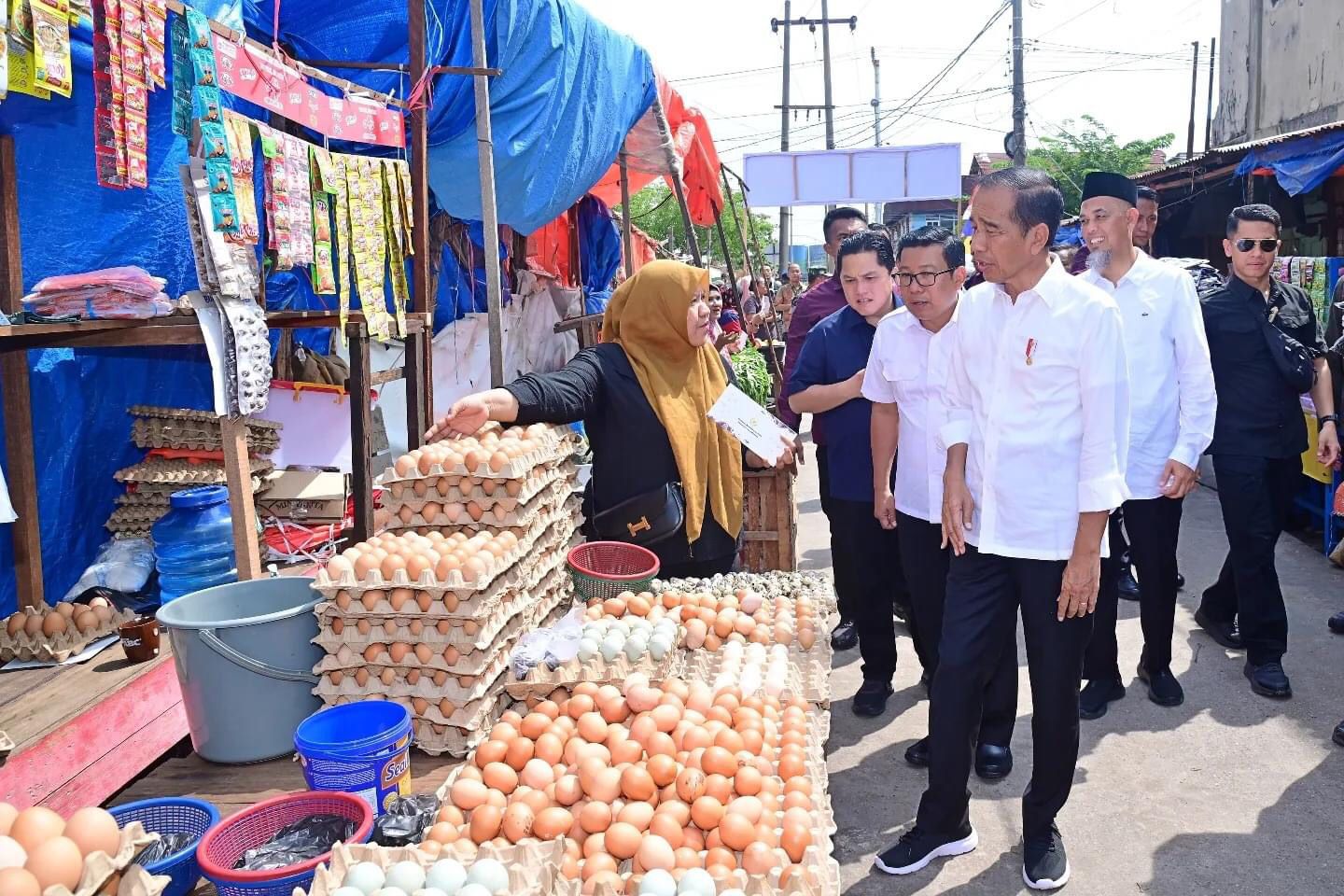 Presiden Jokowi Tinjau Pasar Senggol Dumai, Pastikan Stabilitas Harga Sembako