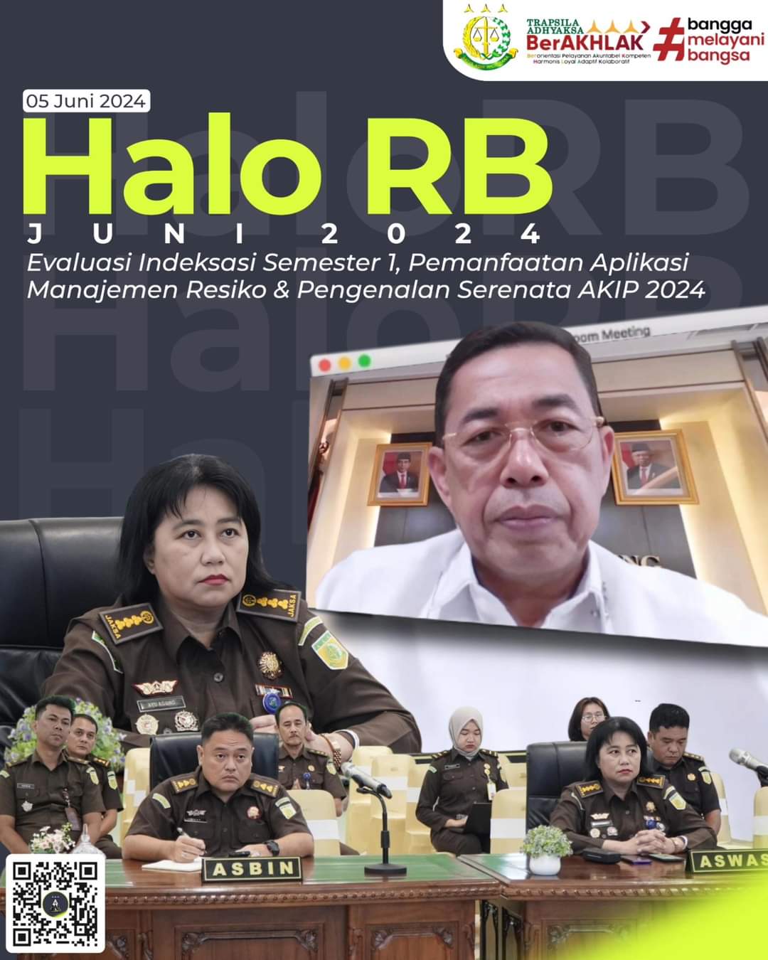 Asisten Pengawasan Kejaksaan Tinggi Riau Mengikuti Halo RB Juni 2024 Bersama Wakil Jaksa Agung Dr. Sunarta Secara Virtual